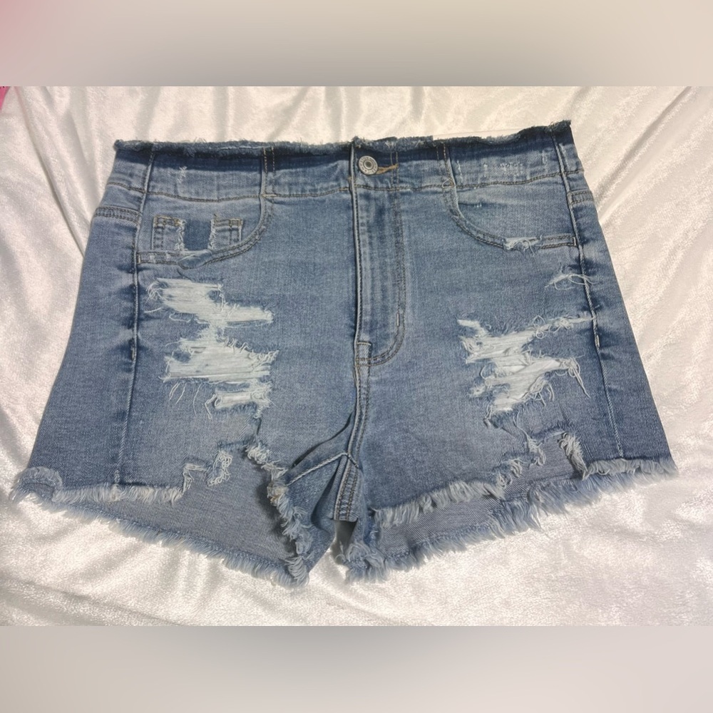 American Eagle Super Hi Rise Shortie Super Stretch Fringe Waist Size 4 NWT